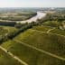 Aerial view of farmland in Gironde, France