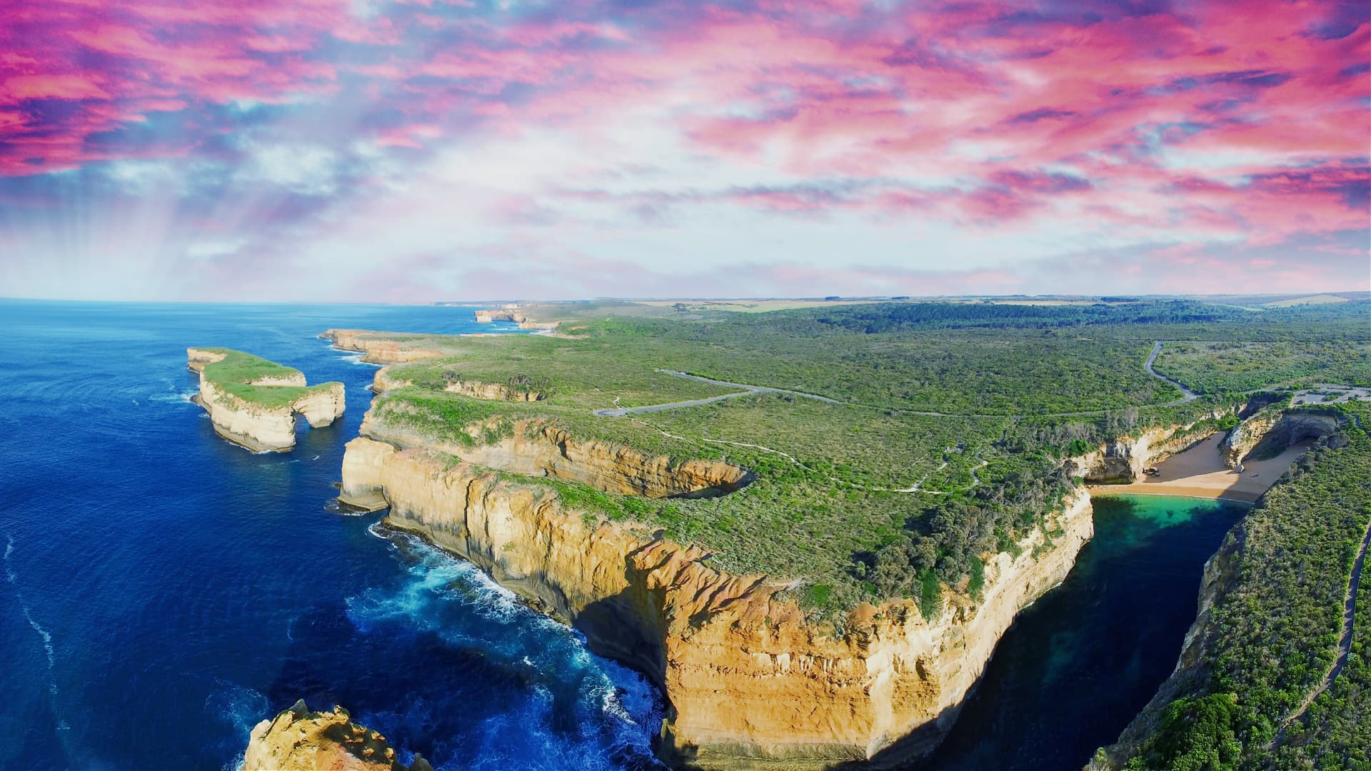 Aerial view of Great Ocean Road - Australia