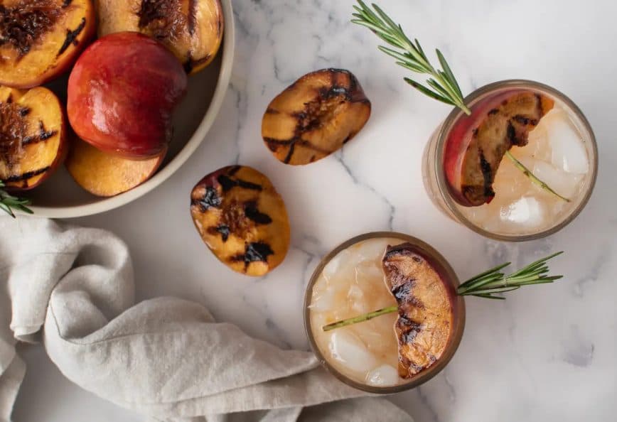Grilled Peach Whiskey Sour